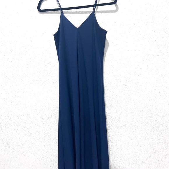 Gianni Bini Blue Spaghetti Strap Slip Maxi Dress XS - Picture 4 of 9
